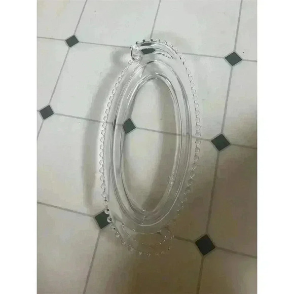 Vintage Imperial Glass Candlewick Oval Celery Dish with Handles 10" - Picture 7 of 8